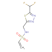 Chemical structure of N-{[5-(difluoromethyl)-1,3,4-thiadiazol-2-yl]methyl}ethene-1-sulfonamide - CSSB21332053741