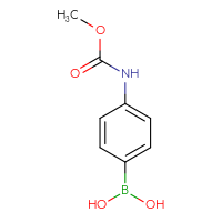 Chemical structure of {4-[(methoxycarbonyl)amino]phenyl}boronic acid - CSSB00000040317