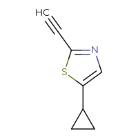 Chemical structure of 5-cyclopropyl-2-ethynyl-1,3-thiazole - CSSB06258157667