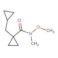 Chemical structure of 1-(cyclopropylmethyl)-N-methoxy-N-methylcyclopropane-1-carboxamide - CSSB02127315613