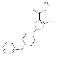 Chemical structure of methyl 4-amino-2-(4-benzylpiperazin-1-yl)-1,3-thiazole-5-carboxylate - CSSB00009993407