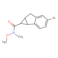 Chemical structure of 4-bromo-N-methoxy-N-methyl-1H,1aH,6H,6aH-cyclopropa[a]indene-1-carboxamide - CSSB01999413856