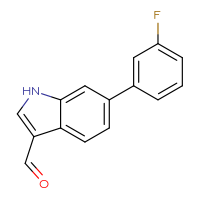Chemical structure of 6-(3-fluorophenyl)-1H-indole-3-carbaldehyde - CSSB00159325615