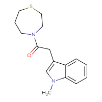 Chemical structure of 2-(1-methyl-1H-indol-3-yl)-1-(1,4-thiazepan-4-yl)ethan-1-one - CSSB00026269603