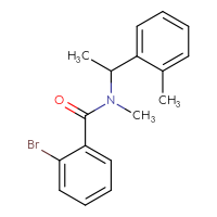 Chemical structure of 2-bromo-N-methyl-N-[1-(2-methylphenyl)ethyl]benzamide - CSSB00795914903