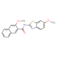 Chemical structure of 3-methoxy-N-(6-methoxy-1,3-benzothiazol-2-yl)naphthalene-2-carboxamide - CSSB00105956568