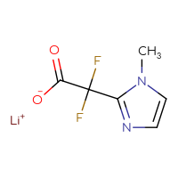 Chemical structure of lithium(1+) 2,2-difluoro-2-(1-methyl-1H-imidazol-2-yl)acetate - CSSB00102887402