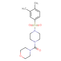 Chemical structure of 4-[4-(3,4-dimethylbenzenesulfonyl)piperazine-1-carbonyl]morpholine - CSSB00027261545