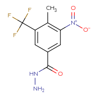 Chemical structure of 4-methyl-3-nitro-5-(trifluoromethyl)benzohydrazide - CSSB15046180810