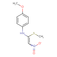 Chemical structure of 4-methoxy-N-[1-(methylsulfanyl)-2-nitroethenyl]aniline - CSSB00009993330