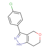 Chemical structure of 3-(4-chlorophenyl)-1H,4H,6H,7H-pyrano[4,3-c]pyrazole - CSSB02690559107