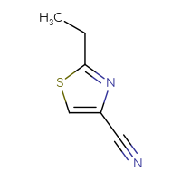 Chemical structure of 2-ethyl-1,3-thiazole-4-carbonitrile - CSSB00010704814