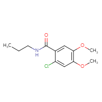 Chemical structure of 2-chloro-4,5-dimethoxy-N-propylbenzamide - CSSB01386877444