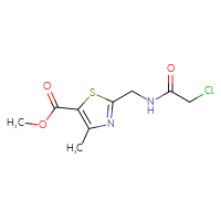 Chemical structure of methyl 2-[(2-chloroacetamido)methyl]-4-methyl-1,3-thiazole-5-carboxylate - CSSB06741654744