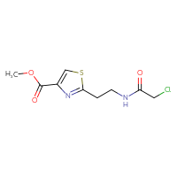 Chemical structure of methyl 2-[2-(2-chloroacetamido)ethyl]-1,3-thiazole-4-carboxylate - CSSB21332044454