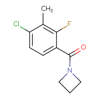 Chemical structure of 1-(4-chloro-2-fluoro-3-methylbenzoyl)azetidine - CSSB06463690274
