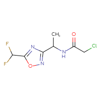 Chemical structure of 2-chloro-N-{1-[5-(difluoromethyl)-1,2,4-oxadiazol-3-yl]ethyl}acetamide - CSSB01845604307