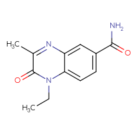 Chemical structure of 1-ethyl-3-methyl-2-oxo-1,2-dihydroquinoxaline-6-carboxamide - CSSB02270736091
