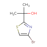 Chemical structure of 2-(4-bromo-1,3-thiazol-2-yl)propan-2-ol - CSSB00011934576