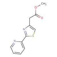 Chemical structure of methyl 2-[2-(pyridin-2-yl)-1,3-thiazol-4-yl]acetate - CSSB00000169243