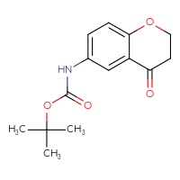 Chemical structure of tert-butyl N-(4-oxo-3,4-dihydro-2H-1-benzopyran-6-yl)carbamate - CSSB00010414939