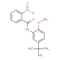 Chemical structure of N-(5-tert-butyl-2-methoxyphenyl)-2-nitrobenzamide - CSSB00026266127