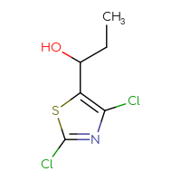 Chemical structure of 1-(2,4-dichloro-1,3-thiazol-5-yl)propan-1-ol - CSSB02125758701
