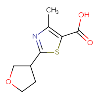Chemical structure of 4-methyl-2-(oxolan-3-yl)-1,3-thiazole-5-carboxylic acid - CSSB00000731734