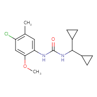 Chemical structure of 1-(4-chloro-2-methoxy-5-methylphenyl)-3-(dicyclopropylmethyl)urea - CSSB02066176148