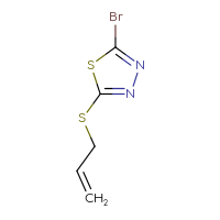 Chemical structure of 2-bromo-5-(prop-2-en-1-ylsulfanyl)-1,3,4-thiadiazole - CSSB00014654787