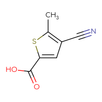 Chemical structure of 4-cyano-5-methylthiophene-2-carboxylic acid - CSSB02495400536