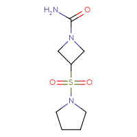 Chemical structure of 3-(pyrrolidine-1-sulfonyl)azetidine-1-carboxamide - CSSB06627440176