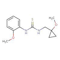 Chemical structure of 3-[(1-methoxycyclopropyl)methyl]-1-(2-methoxyphenyl)thiourea - CSSB01893921098