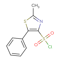 Chemical structure of 2-methyl-5-phenyl-1,3-thiazole-4-sulfonyl chloride - CSSB00000064989