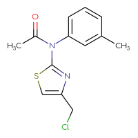 Chemical structure of N-[4-(chloromethyl)-1,3-thiazol-2-yl]-N-(3-methylphenyl)acetamide - CSSB00000685382