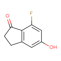 Chemical structure of 7-fluoro-5-hydroxy-2,3-dihydro-1H-inden-1-one - CSSB00000095658