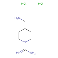 Chemical structure of 4-(aminomethyl)piperidine-1-carboximidamide dihydrochloride - CSSB00020676571