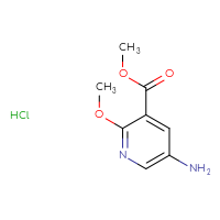 Chemical structure of methyl 5-amino-2-methoxypyridine-3-carboxylate hydrochloride - CSSB00160468950