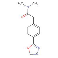 Chemical structure of N,N-dimethyl-2-[4-(1,3,4-oxadiazol-2-yl)phenyl]acetamide - CSSB21043422050