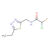 Chemical structure of 2-chloro-N-[(5-ethyl-1,3,4-thiadiazol-2-yl)methyl]-2-fluoroacetamide - CSSB09896488309