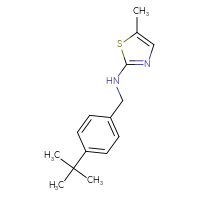 Chemical structure of N-[(4-tert-butylphenyl)methyl]-5-methyl-1,3-thiazol-2-amine - CSSB00134071613