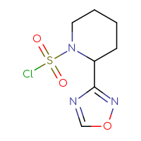 Chemical structure of 2-(1,2,4-oxadiazol-3-yl)piperidine-1-sulfonyl chloride - CSSB00158371729