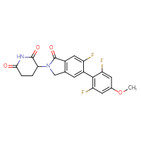 Chemical structure of 3-[5-(2,6-difluoro-4-methoxyphenyl)-6-fluoro-1-oxo-2,3-dihydro-1H-isoindol-2-yl]piperidine-2,6-dione - CSSB21531607532