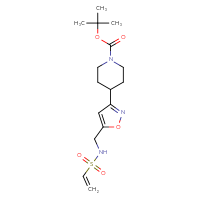 Chemical structure of tert-butyl 4-[5-(ethenesulfonamidomethyl)-1,2-oxazol-3-yl]piperidine-1-carboxylate - CSSB21332109982