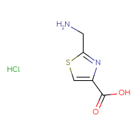 Chemical structure of 2-(aminomethyl)-1,3-thiazole-4-carboxylic acid hydrochloride - CSSB00025771009