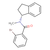 Chemical structure of 2-bromo-N-[(1R)-2,3-dihydro-1H-inden-1-yl]-N-methylbenzamide - CSSB06799229304