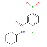 Chemical structure of [4-chloro-3-(cyclohexylcarbamoyl)phenyl]boronic acid - CSSB00015192185