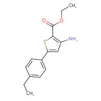 Chemical structure of ethyl 3-amino-5-(4-ethylphenyl)thiophene-2-carboxylate - CSSB00020599761