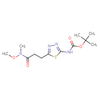 Chemical structure of tert-butyl N-(5-{2-[methoxy(methyl)carbamoyl]ethyl}-1,3,4-thiadiazol-2-yl)carbamate - CSSB02271962035
