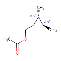 Chemical structure of rac-[(2R,3R)-2,3-dimethylcyclopropyl]methyl acetate - CSSB09894450780